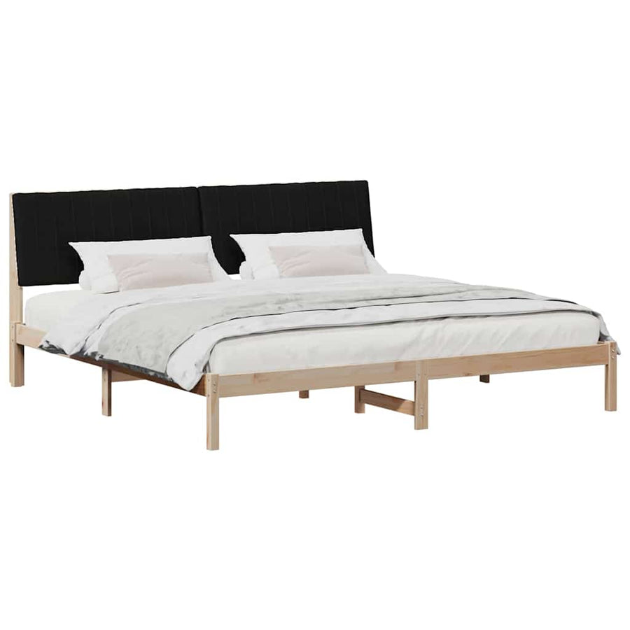 Bedframe met hoofdeinde Bruin 200 x 200 cm Stof