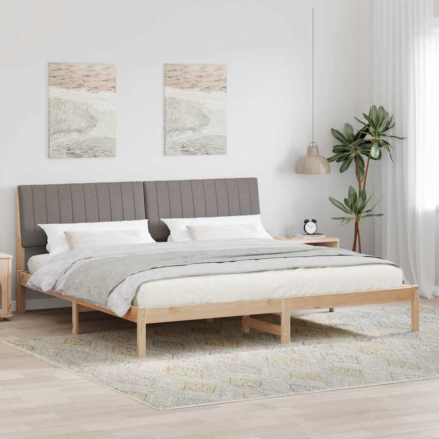 Bedframe met hoofdeinde Bruin 200 x 200 cm Stof