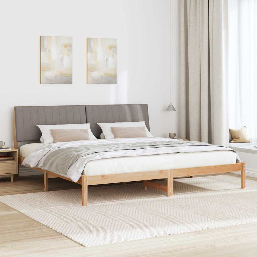 Bedframe met hoofdeinde Bruin 200 x 200 cm Stof