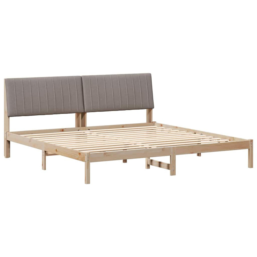 Bedframe met hoofdeinde Bruin 200 x 200 cm Stof