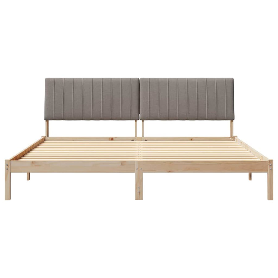 Bedframe met hoofdeinde Bruin 200 x 200 cm Stof