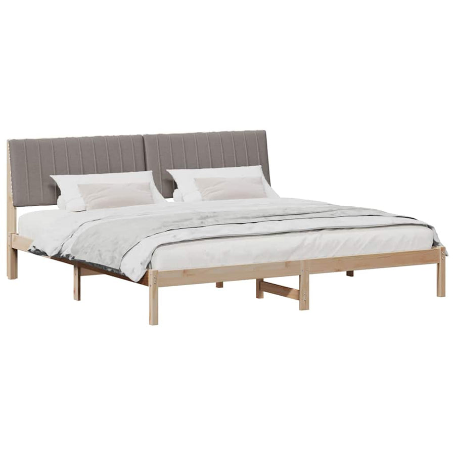 Bedframe met hoofdeinde Bruin 200 x 200 cm Stof