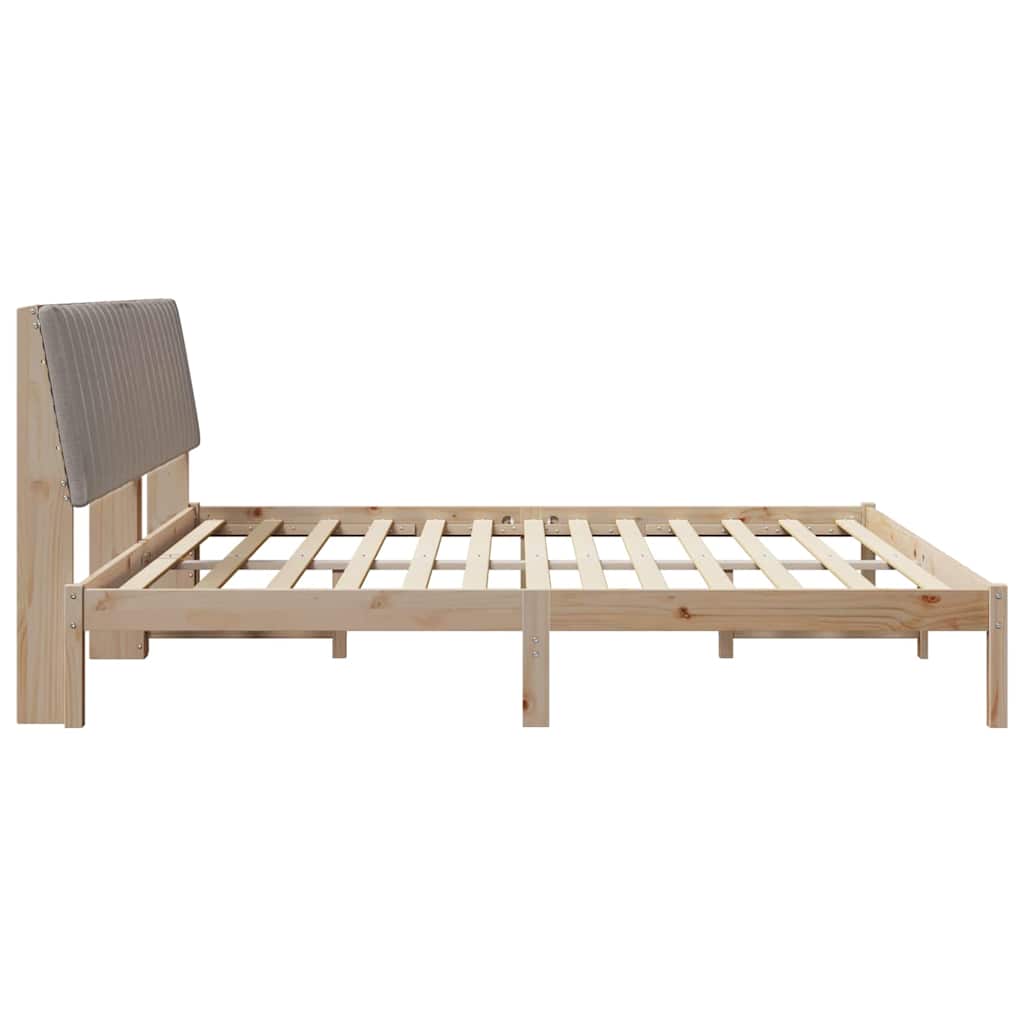 Bedframe met hoofdeinde Bruin 200 x 200 cm Stof