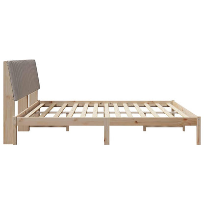 Bedframe met hoofdeinde Bruin 200 x 200 cm Stof