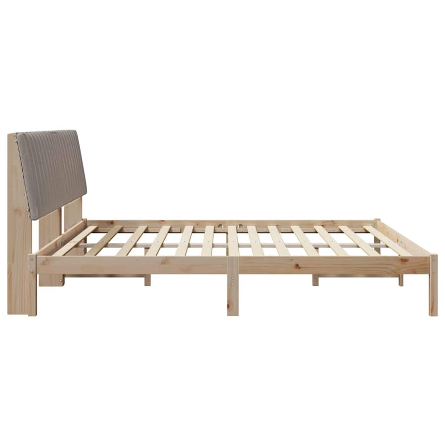 Bedframe met hoofdeinde Bruin 200 x 200 cm Stof