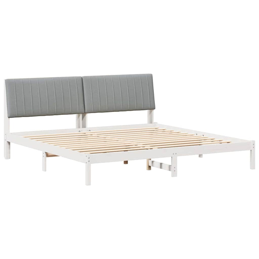 Bedframe met hoofdeinde Wit 200 x 200 cm Stof
