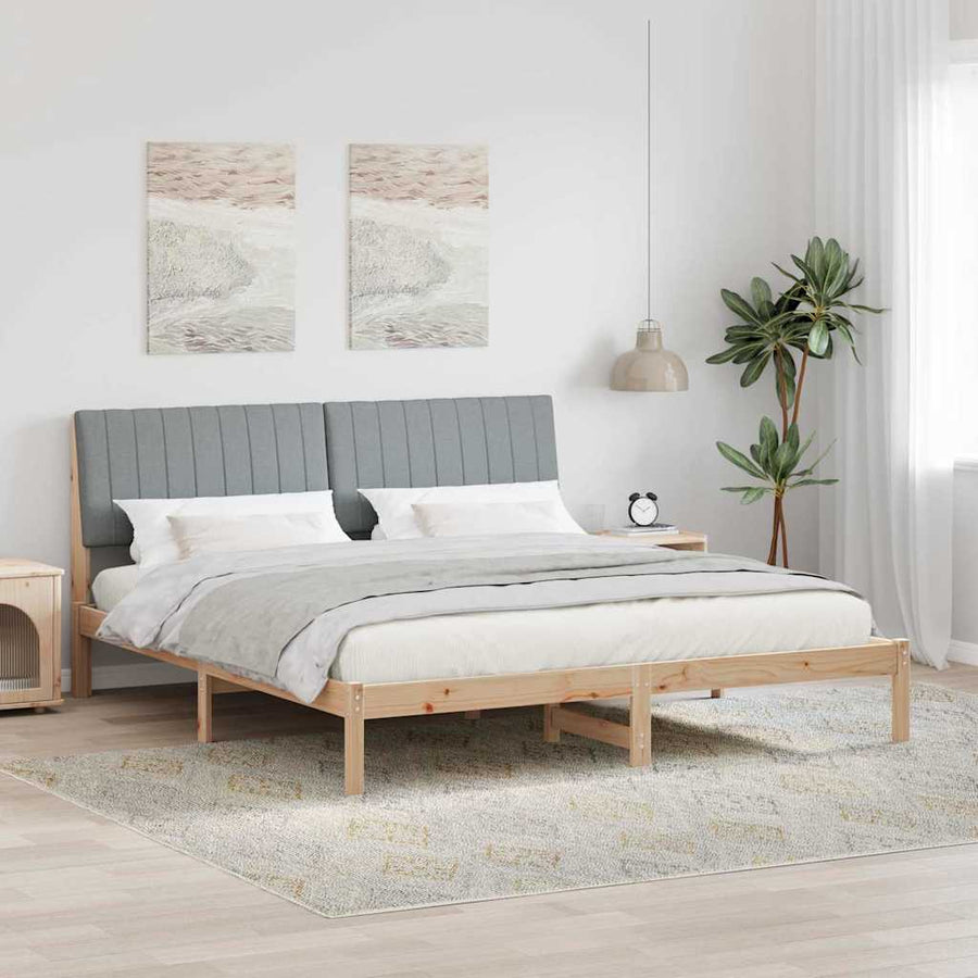 Bedframe met hoofdeinde Bruin 180 x 200 cm Stof