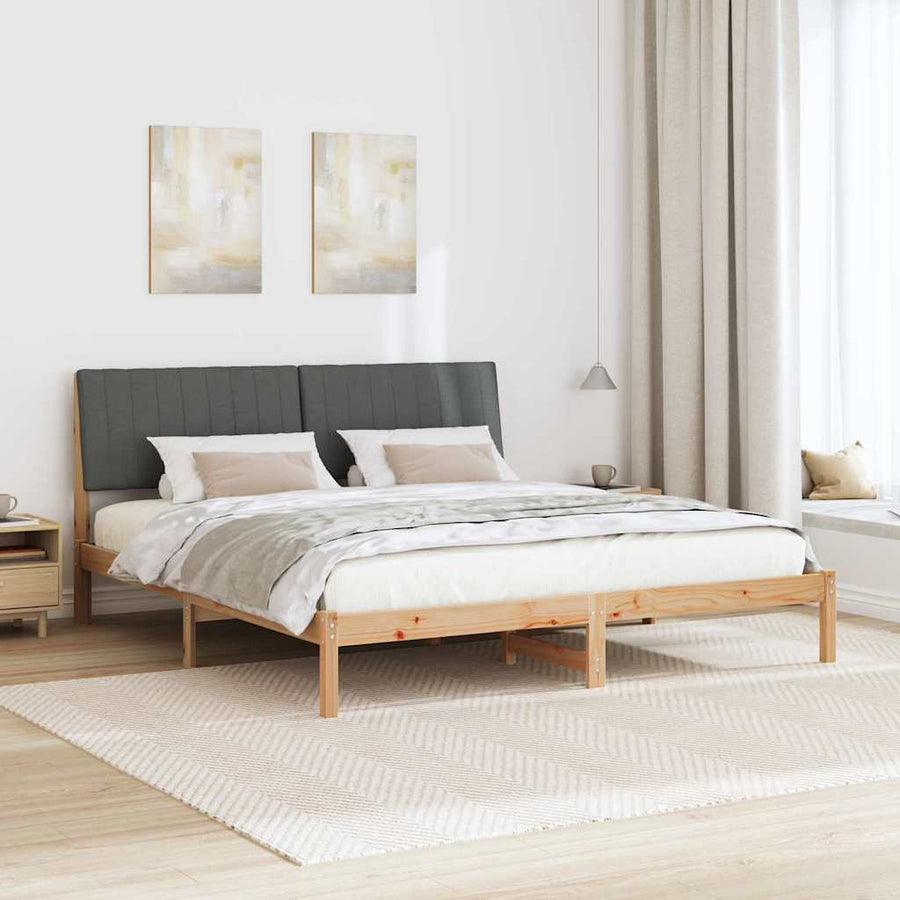 Bedframe met hoofdeinde Bruin 180 x 200 cm Stof