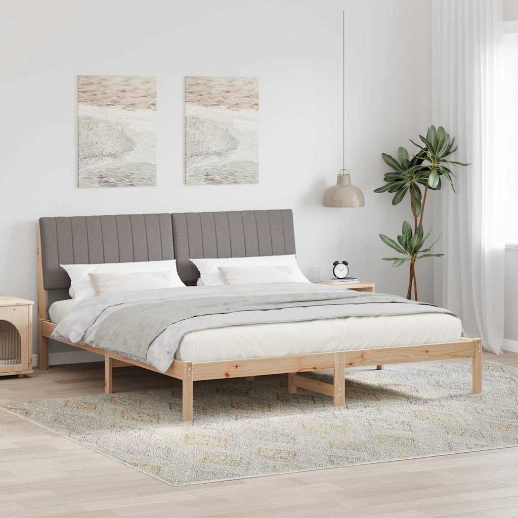 Bedframe met hoofdeinde Bruin 180 x 200 cm Stof