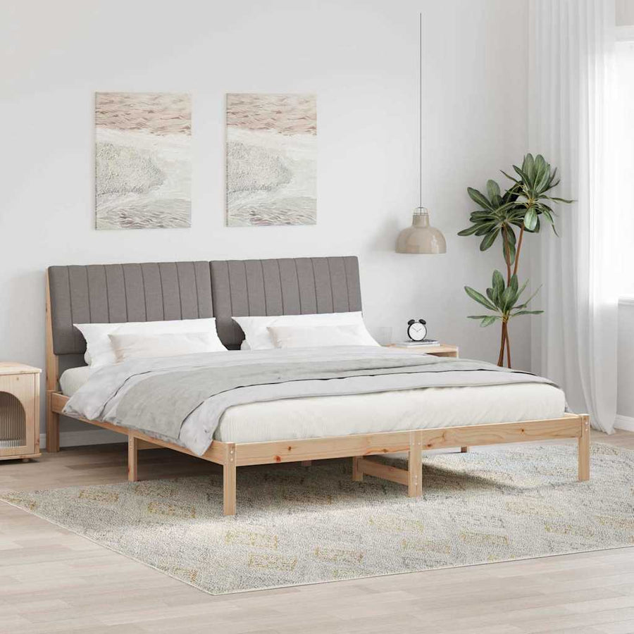 Bedframe met hoofdeinde Bruin 180 x 200 cm Stof