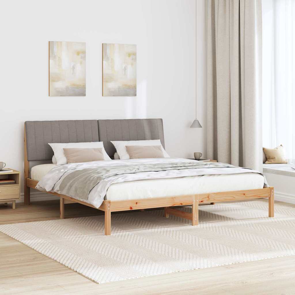 Bedframe met hoofdeinde Bruin 180 x 200 cm Stof