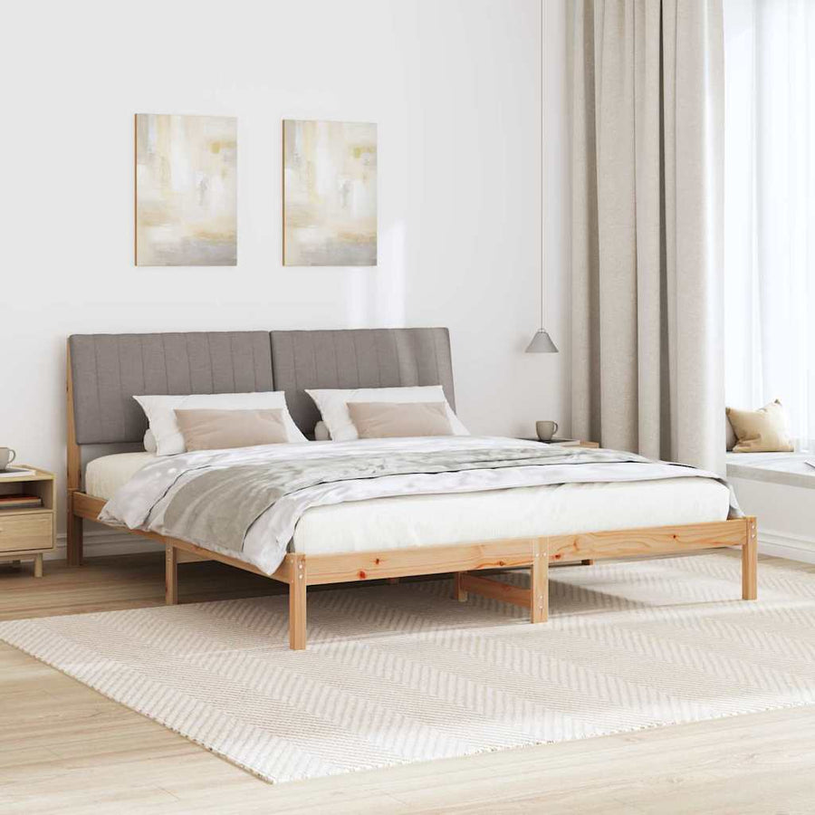 Bedframe met hoofdeinde Bruin 180 x 200 cm Stof