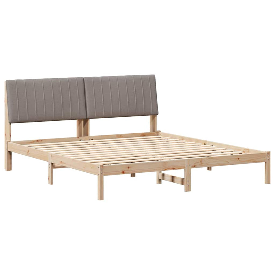 Bedframe met hoofdeinde Bruin 180 x 200 cm Stof