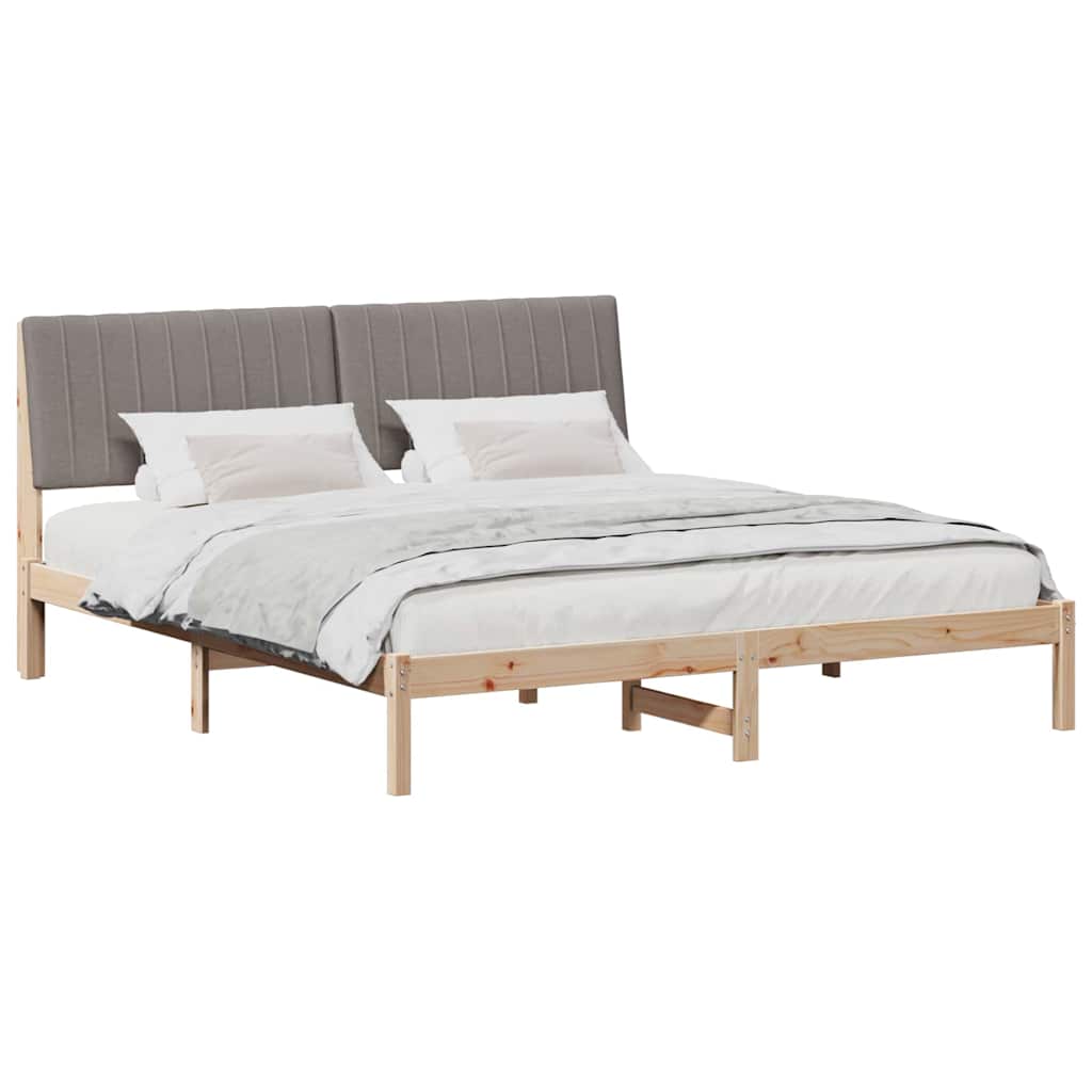 Bedframe met hoofdeinde Bruin 180 x 200 cm Stof