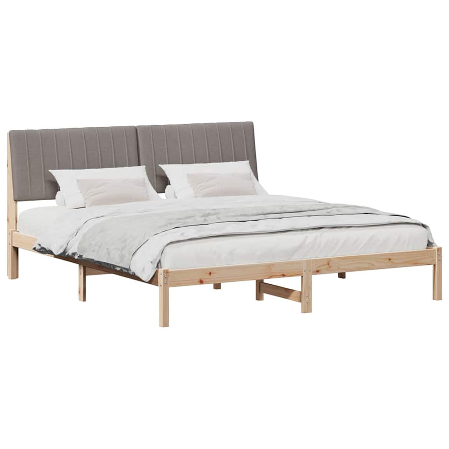 Bedframe met hoofdeinde Bruin 180 x 200 cm Stof