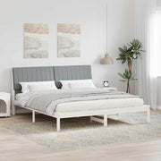 Bedframe massief grenenhout lichtgrijs 180x200 cm