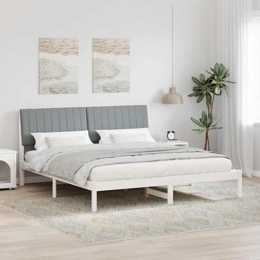 Bedframe Lichtgrijs 180 x 200 cm Massief grenenhout