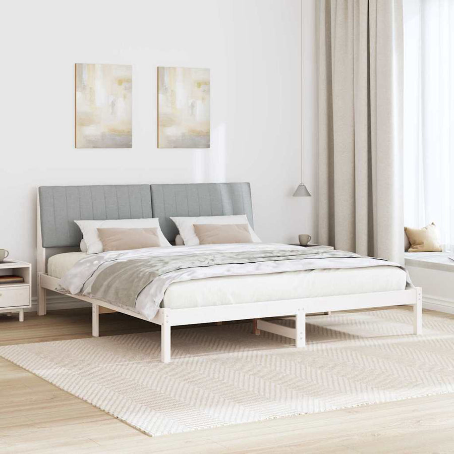 Bedframe Lichtgrijs 180 x 200 cm Massief grenenhout