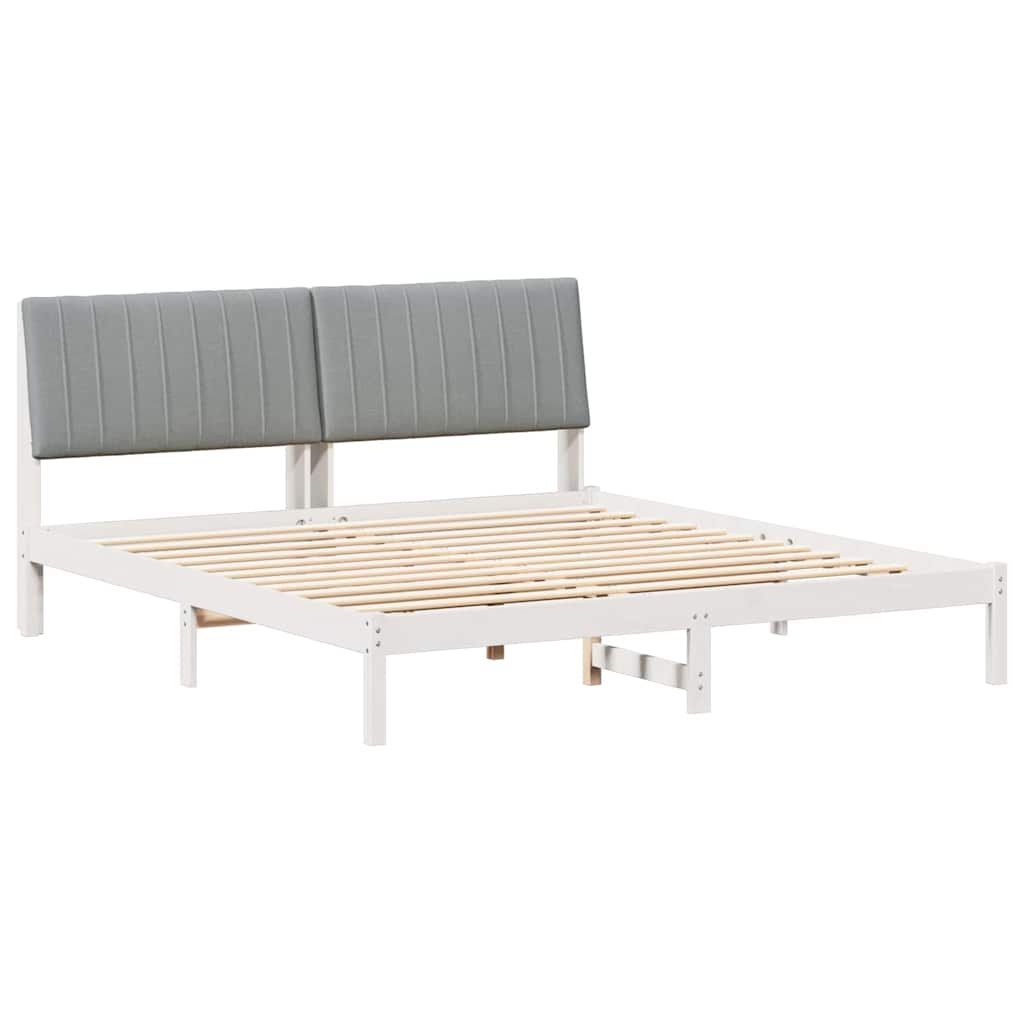 Bedframe Lichtgrijs 180 x 200 cm Massief grenenhout