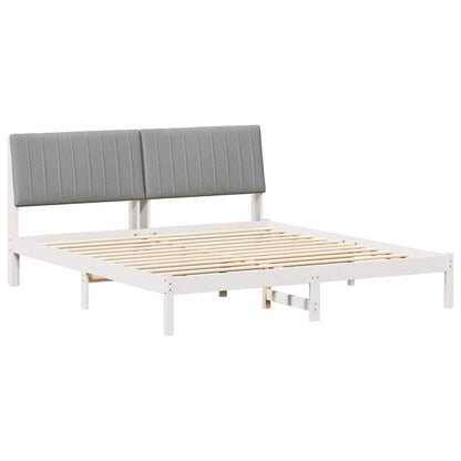 Bedframe Lichtgrijs 180 x 200 cm Massief grenenhout