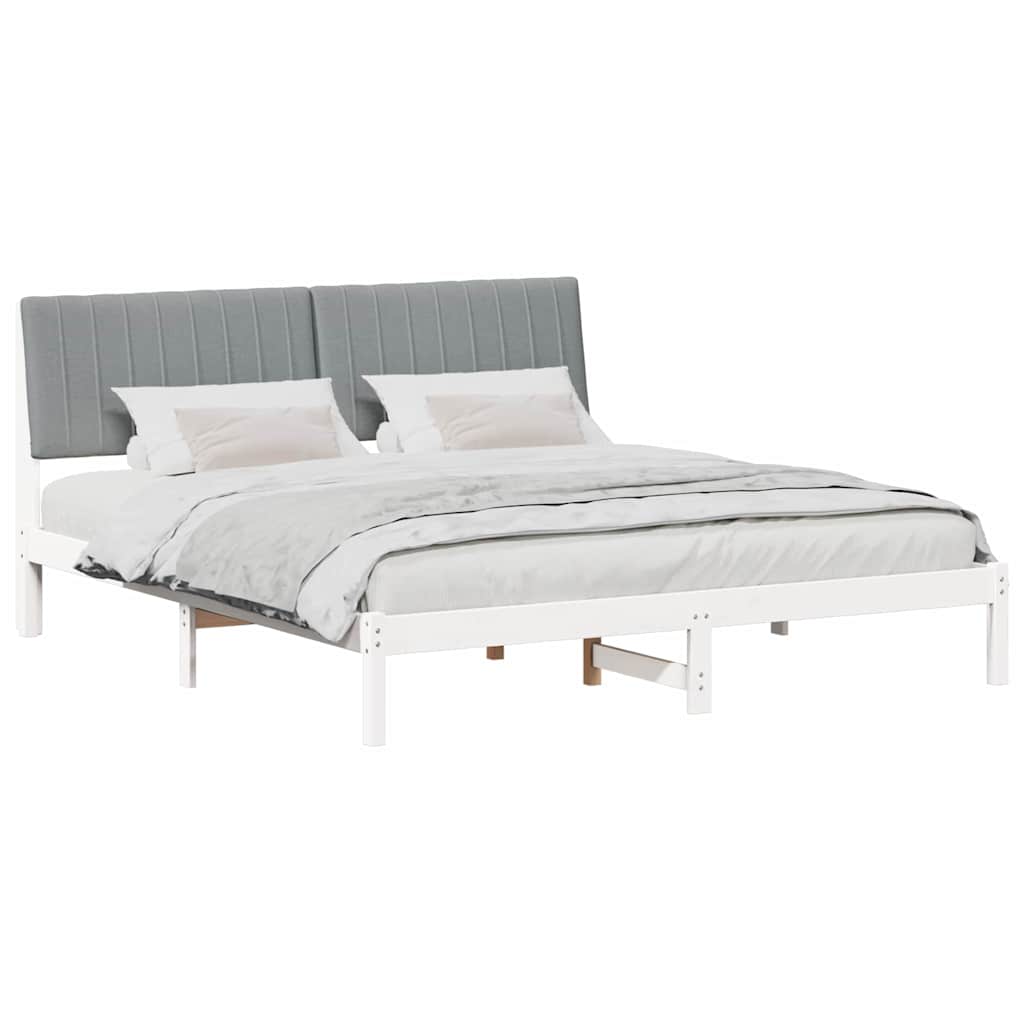 Bedframe Lichtgrijs 180 x 200 cm Massief grenenhout