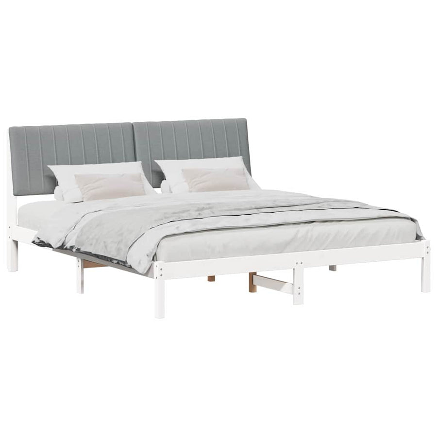 Bedframe Lichtgrijs 180 x 200 cm Massief grenenhout