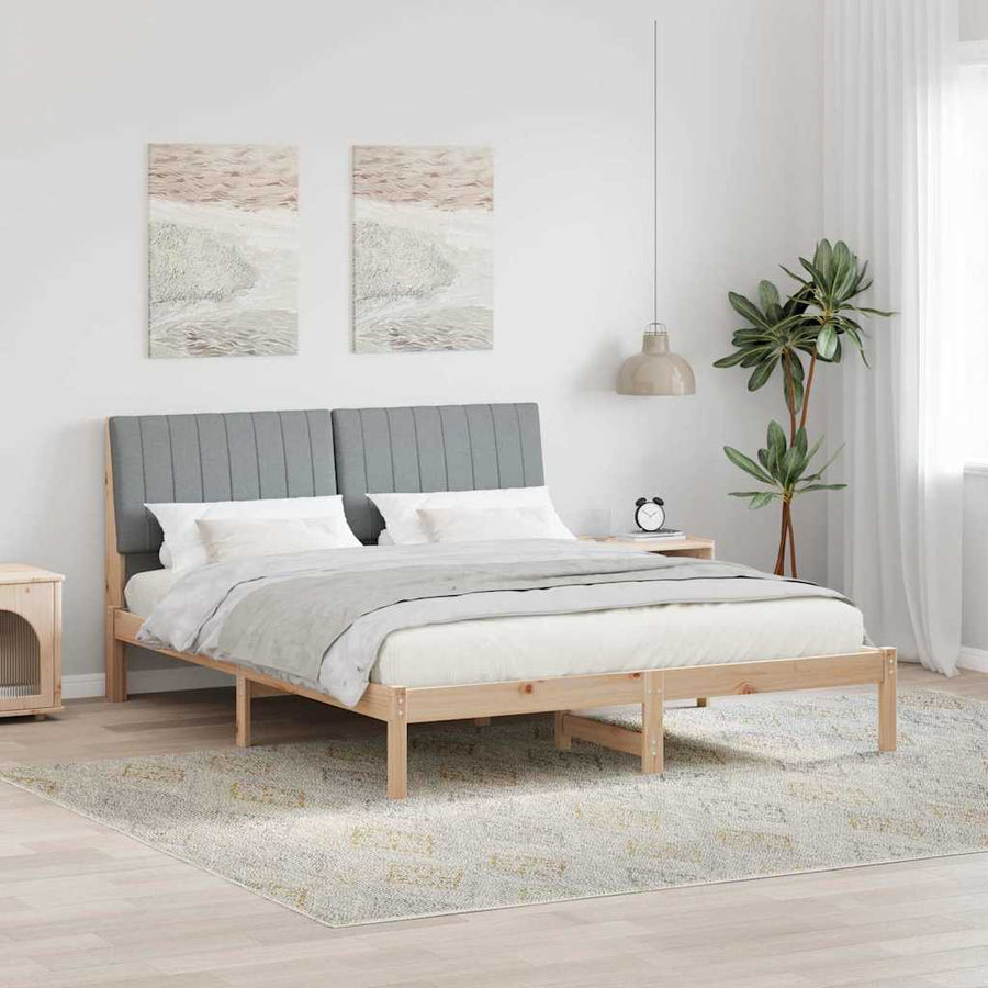 Bedframe met hoofdeinde Bruin 160 x 200 cm Stof