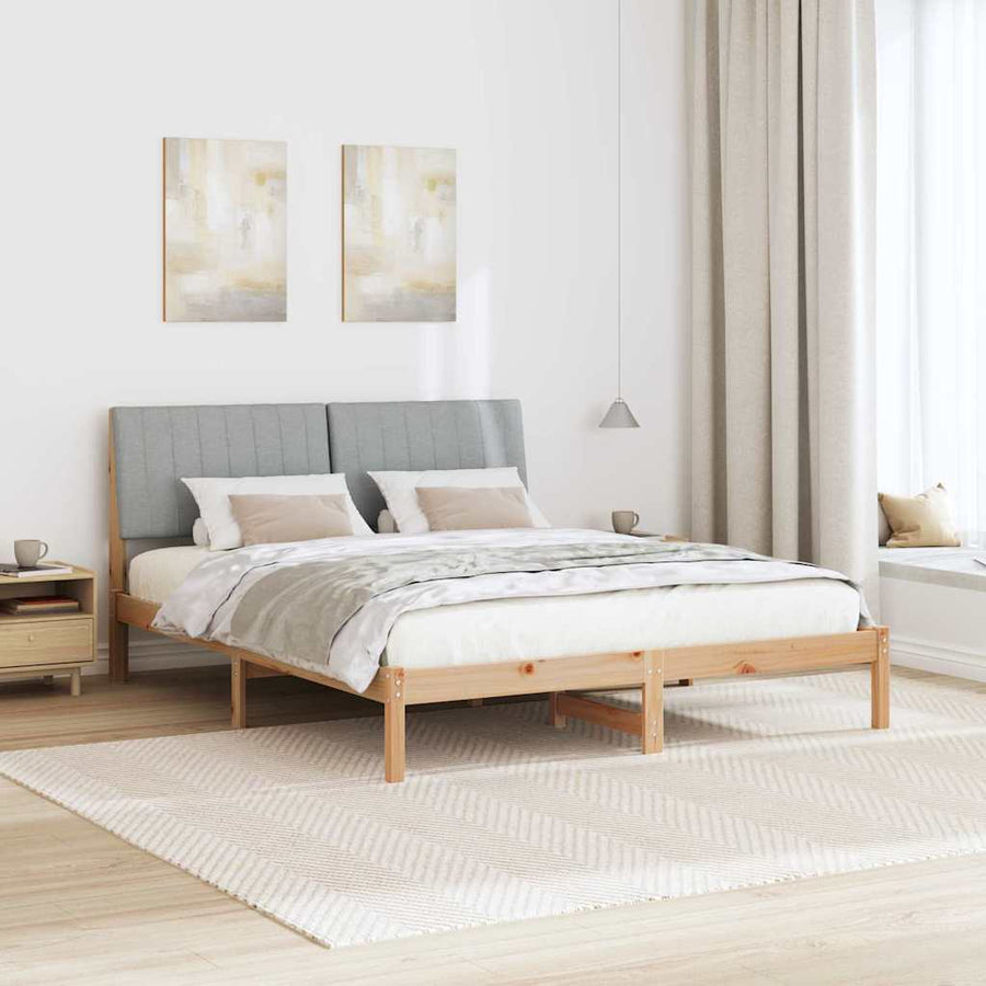 Bedframe met hoofdeinde Bruin 160 x 200 cm Stof