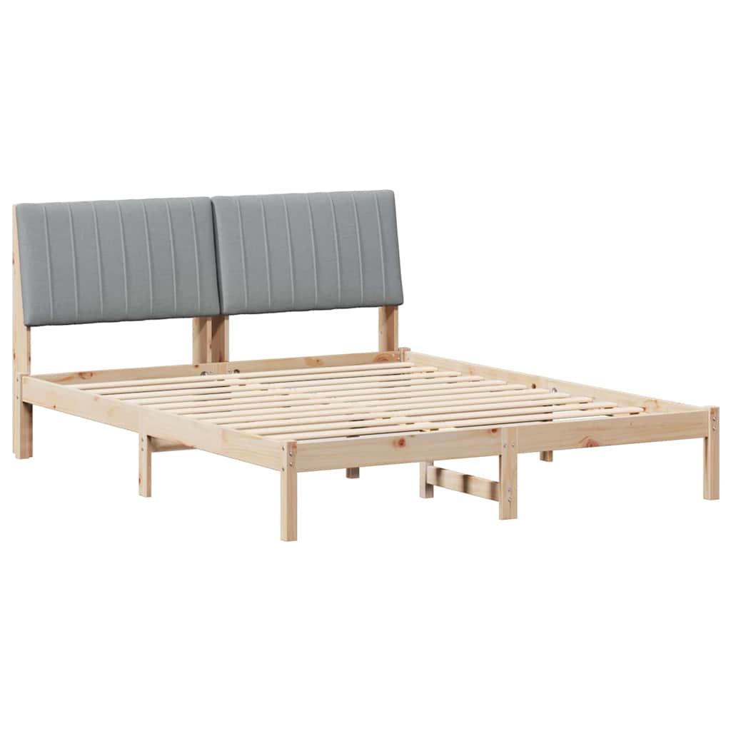 Bedframe met hoofdeinde Bruin 160 x 200 cm Stof