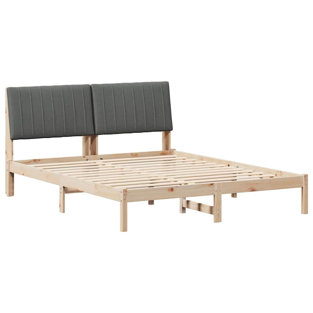 Bedframe met hoofdeinde Bruin 160 x 200 cm Stof