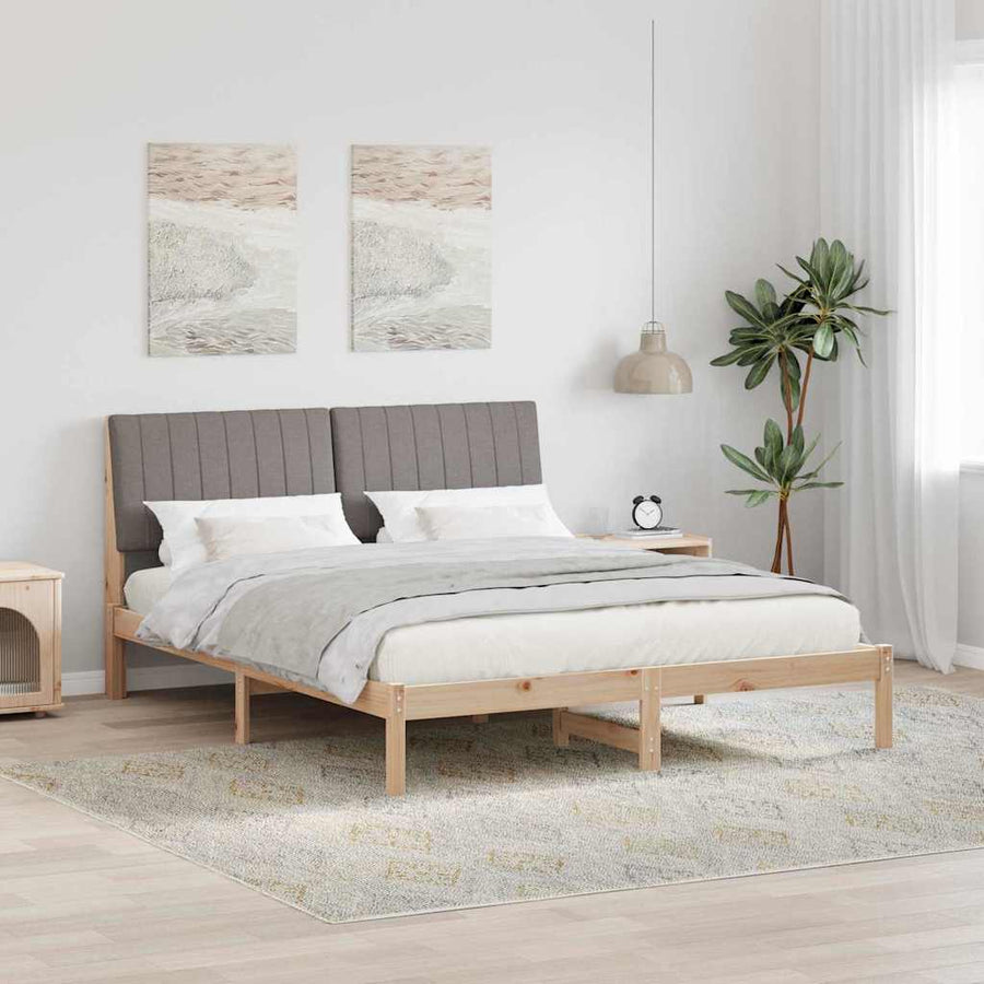 Bedframe met hoofdeinde Bruin 160 x 200 cm Stof