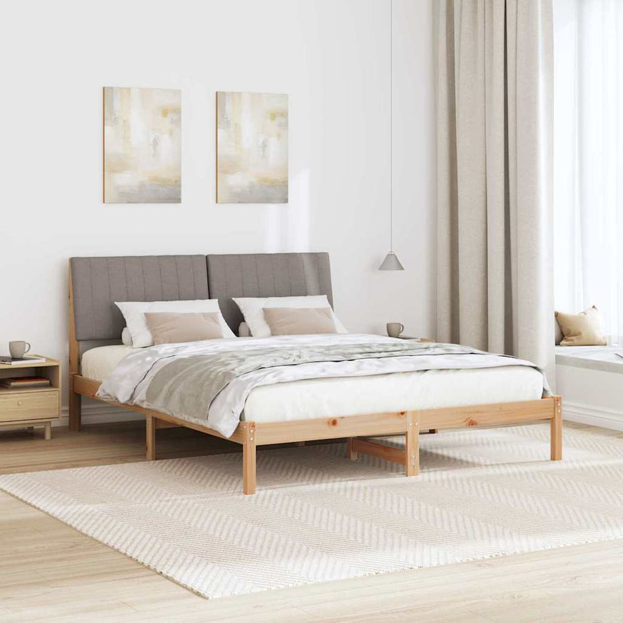 Bedframe met hoofdeinde Bruin 160 x 200 cm Stof