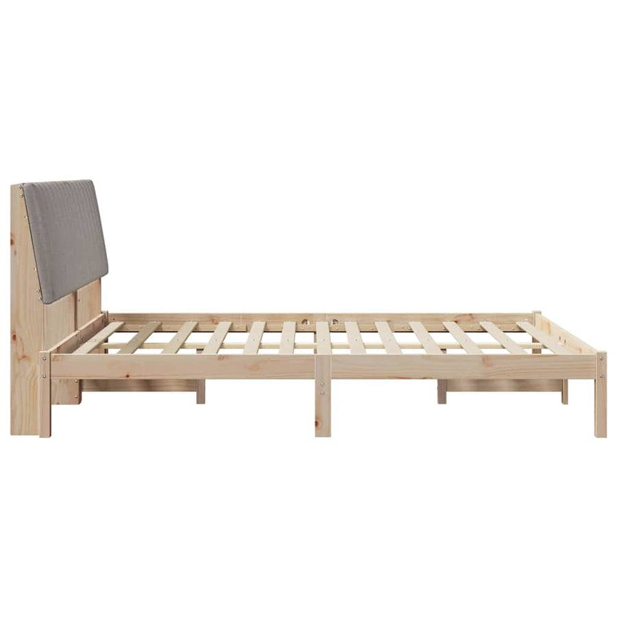 Bedframe met hoofdeinde Bruin 160 x 200 cm Stof