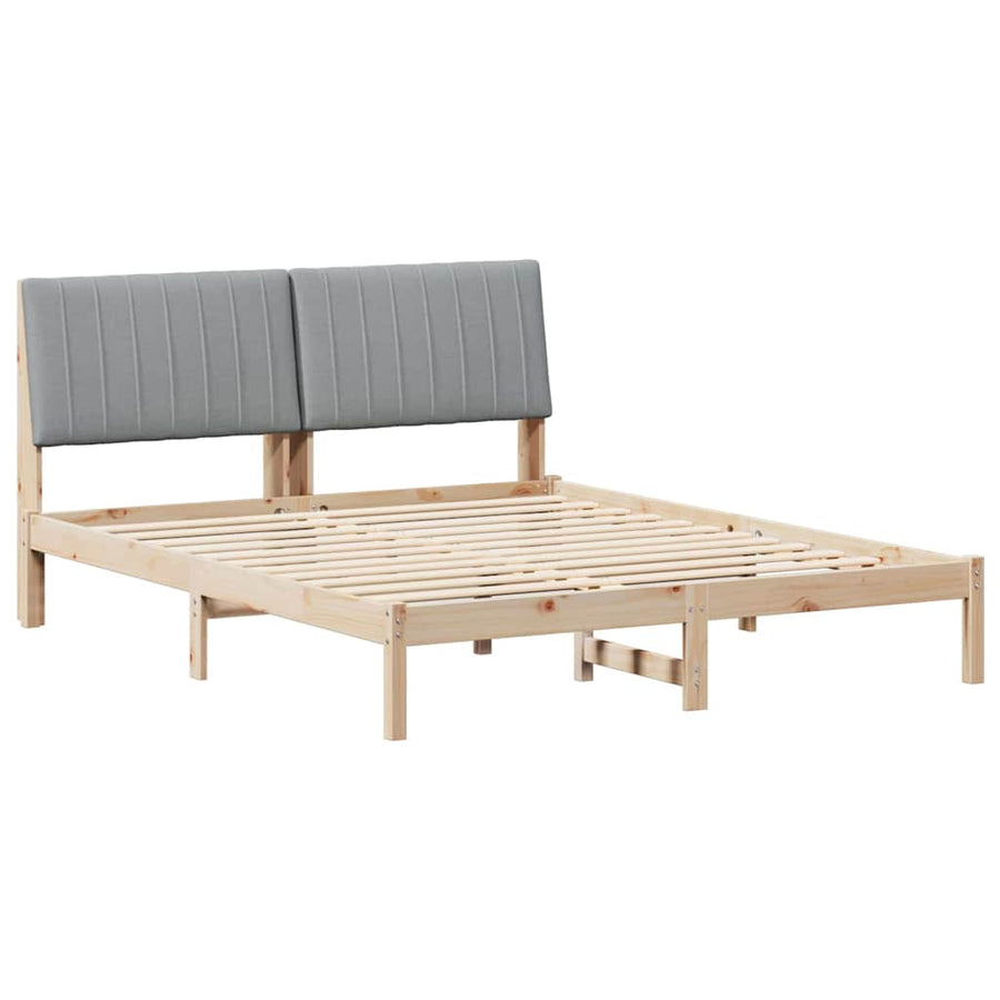 Bedframe met hoofdeinde Bruin 150 x 200 cm Stof