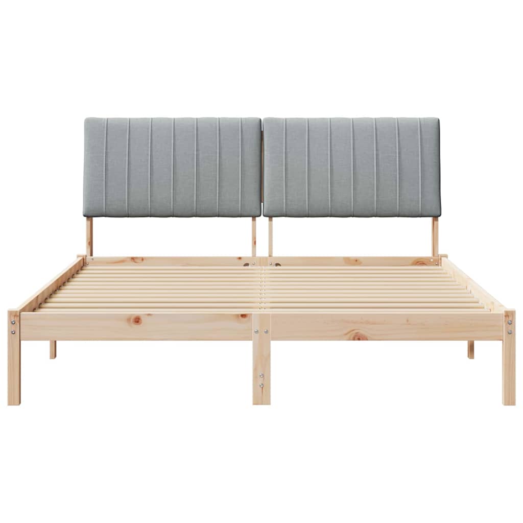 Bedframe met hoofdeinde Bruin 150 x 200 cm Stof
