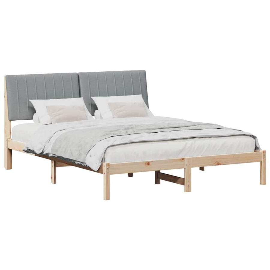 Bedframe met hoofdeinde Bruin 150 x 200 cm Stof