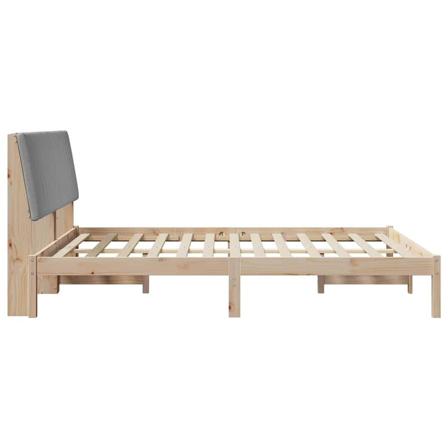 Bedframe met hoofdeinde Bruin 150 x 200 cm Stof