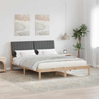 Bed frame with headboard Brown 150 x 200 cm Solid pine wood