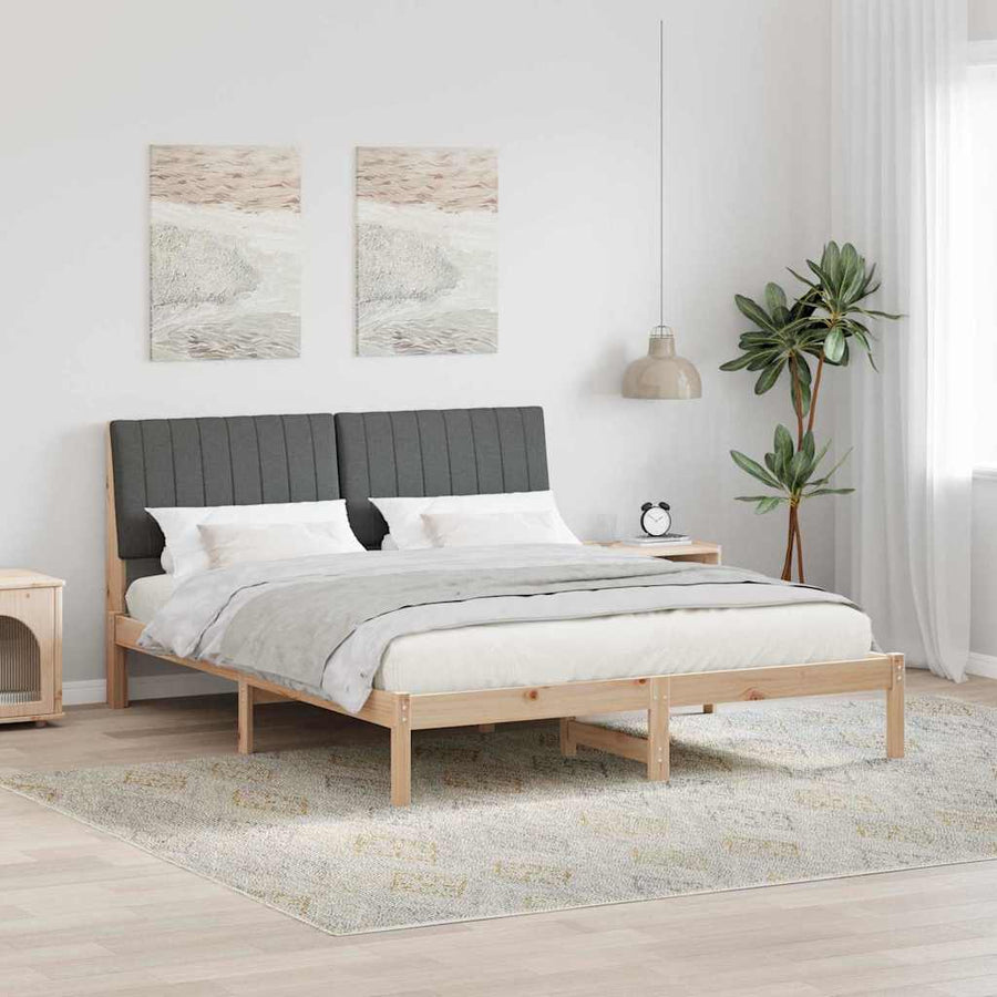Bedframe met hoofdeinde Bruin 150 x 200 cm Stof