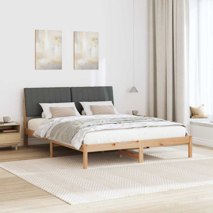 Bedframe met hoofdeinde Bruin 150 x 200 cm Stof