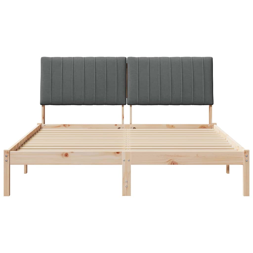 Bedframe met hoofdeinde Bruin 150 x 200 cm Stof