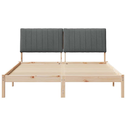 Bedframe met hoofdeinde Bruin 150 x 200 cm Stof