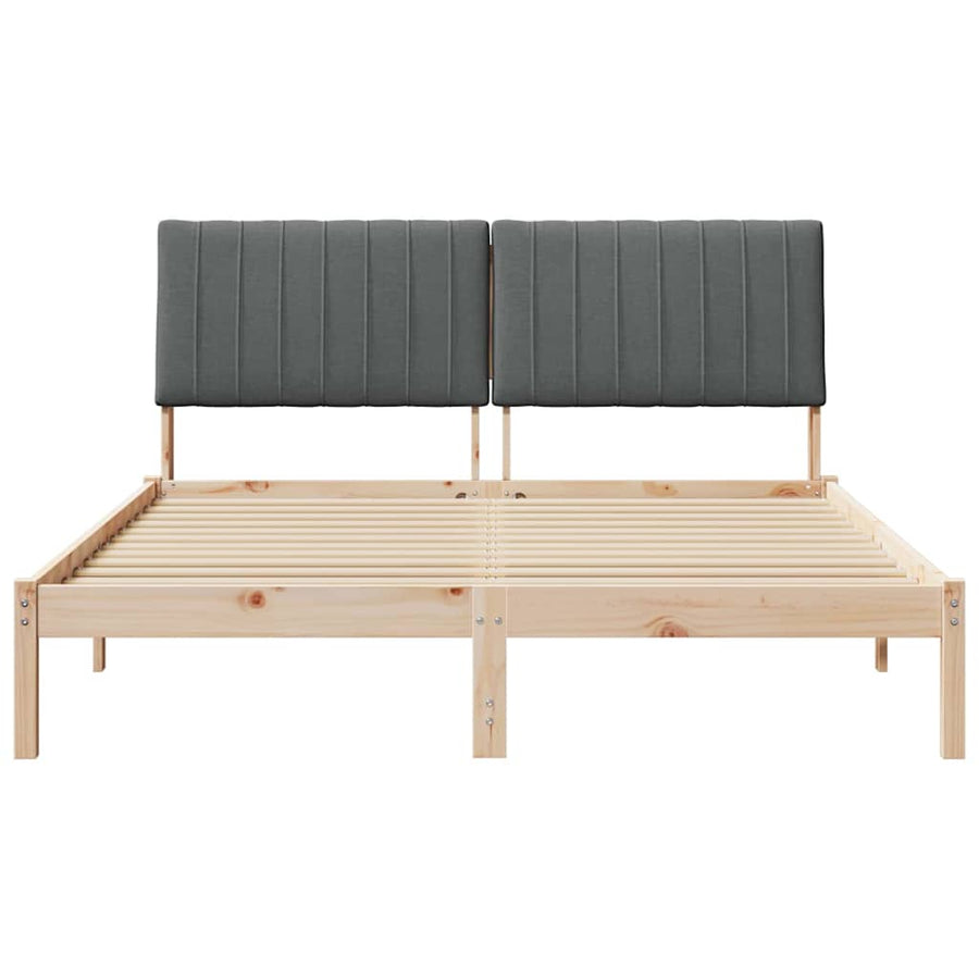 Bedframe met hoofdeinde Bruin 150 x 200 cm Stof