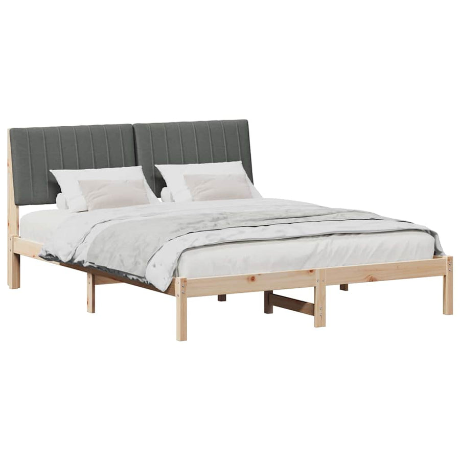 Bedframe met hoofdeinde Bruin 150 x 200 cm Stof