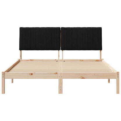 Bedframe met hoofdeinde Bruin 150 x 200 cm Stof