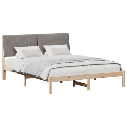 Bedframe met hoofdeinde Bruin 150 x 200 cm Stof