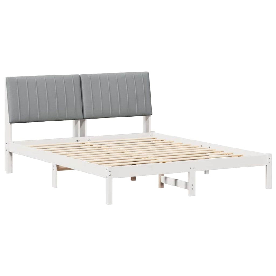 Bedframe met hoofdeinde Wit 150 x 200 cm Stof