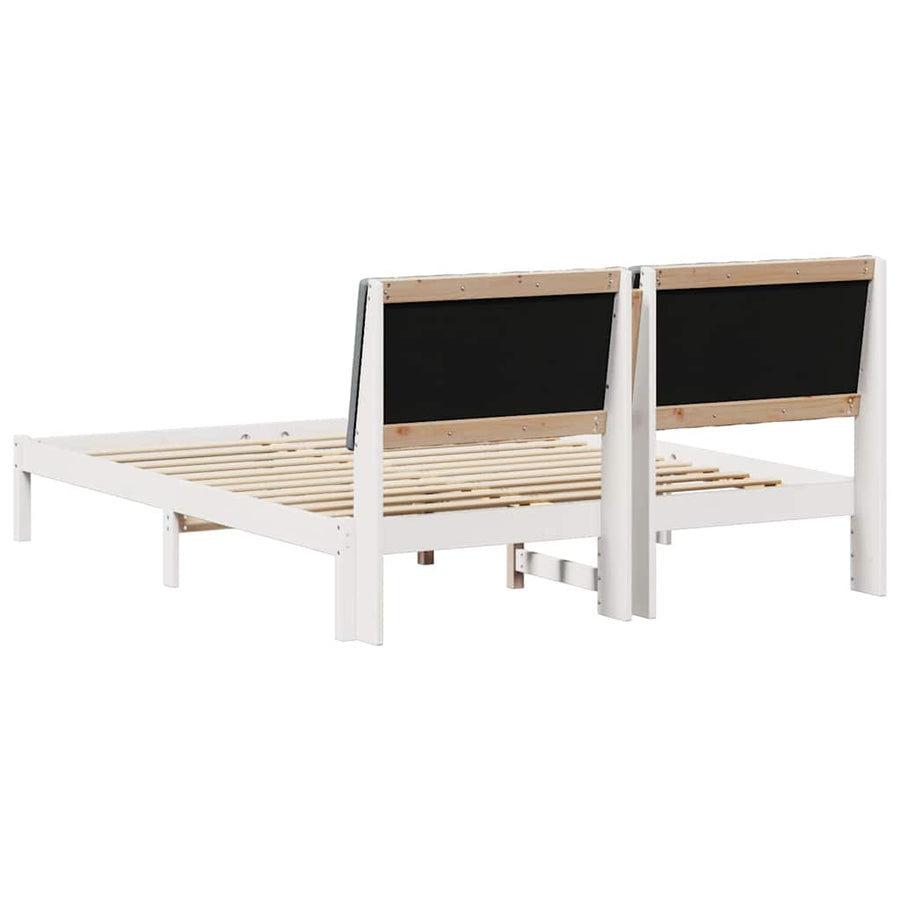 Bedframe met hoofdeinde Wit 150 x 200 cm Stof