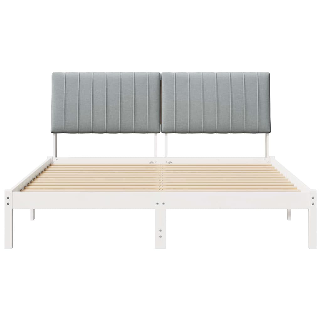 Bedframe met hoofdeinde Wit 150 x 200 cm Stof