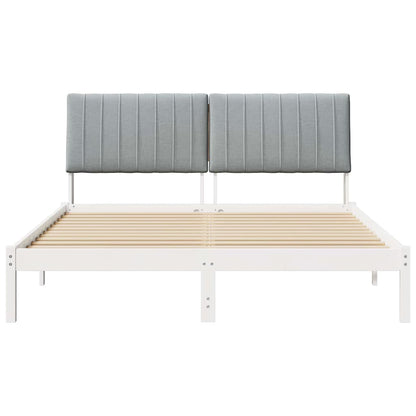 Bedframe met hoofdeinde Wit 150 x 200 cm Stof